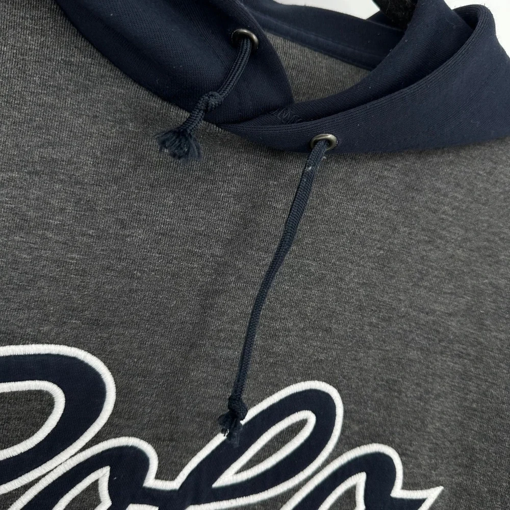 Polo Ralph Lauren Double Knit Gray Performance Sweater Hoodie Embossed Knit Logo